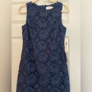 Eliza J Navy Lace Shift Dress
